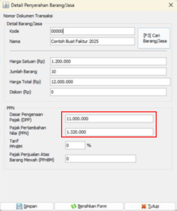 Detail Penyerahan Barang atau Jasa